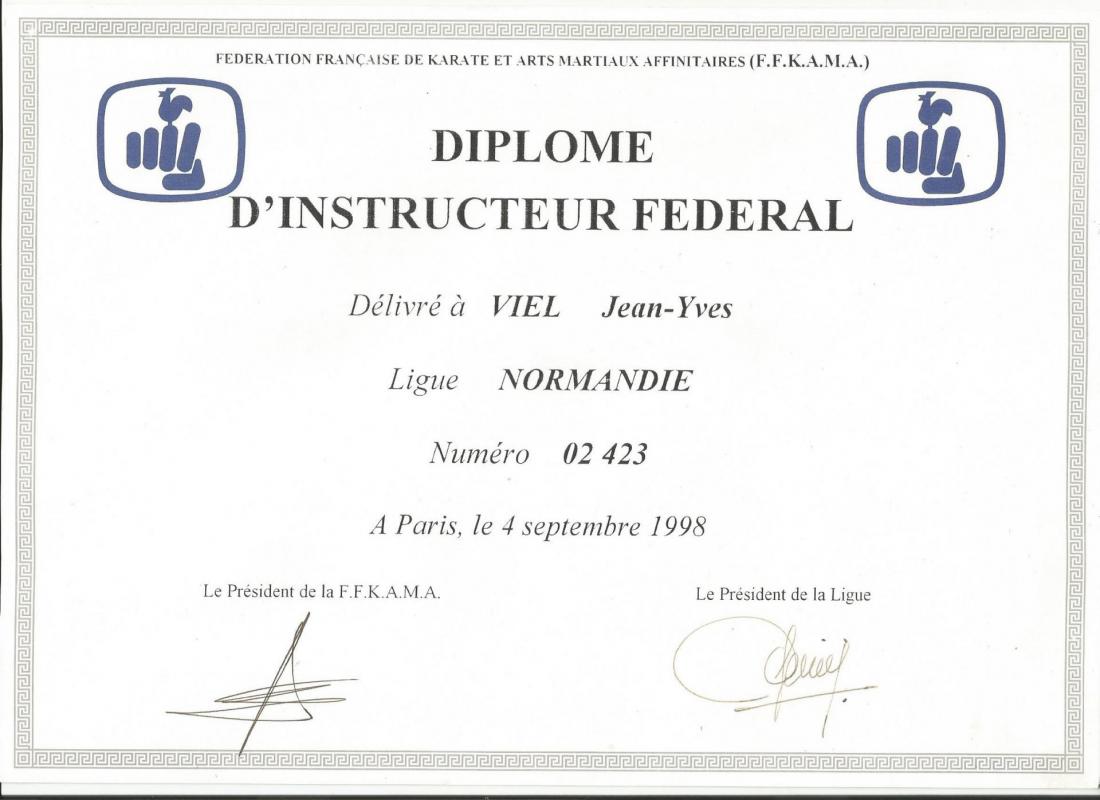 Diplome d instructeur federale